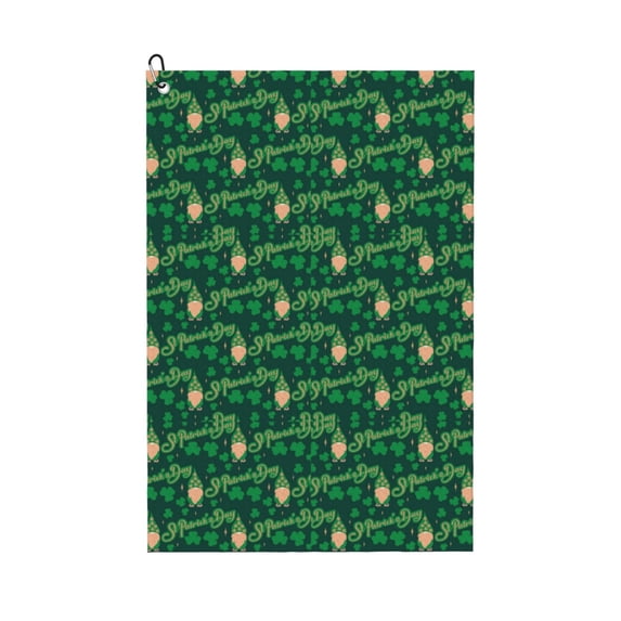 Lsque St Patrick's Day9 Premium Golf Towel - Ultra Absorbent and Quick Drying Microfiber Towel with Carabiner - Gift for Men -24" X 16"