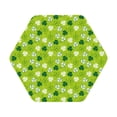 thumbnail image 1 of Lsque St. Patrick's day Pattern 4" Drink Coasters Set of 6, Leather Absorbent Coasters, Table Coaster Set Decorative Coffee Cup Coasters Housewarming Gift,Hexagon, 1 of 7