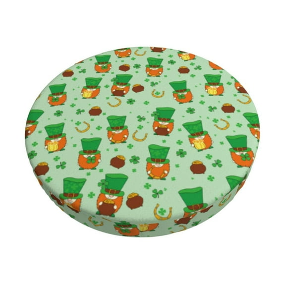 Lsque St. Patrick's day Pattern Round Bar chair cushion covers Velvet Fabric Premium Comfort Protects from Scratches and Stains for 14-17 Inch Chair-13 inch