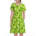 thumbnail image 1 of Lsque St. Patrick's day Print Women's Casual Dress T-Shirt Summer Short Sleeve Scoop Neck Swing Dresses, 1 of 6