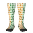 thumbnail image 1 of Lsque St. Patrick's day argyle Printed Crew Socks Men's Women's LightWeight Thin Casual Calf Socks ,Knee High Socks,Cotton Socks, 1 of 6