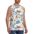 thumbnail image 1 of Lsque Stamp Print Men's Cotton Blend Sleeveless Muscle Shirts (S-3XL)- Moisture Wicking, Odor Protection, UPF 30+,Medium, 1 of 8