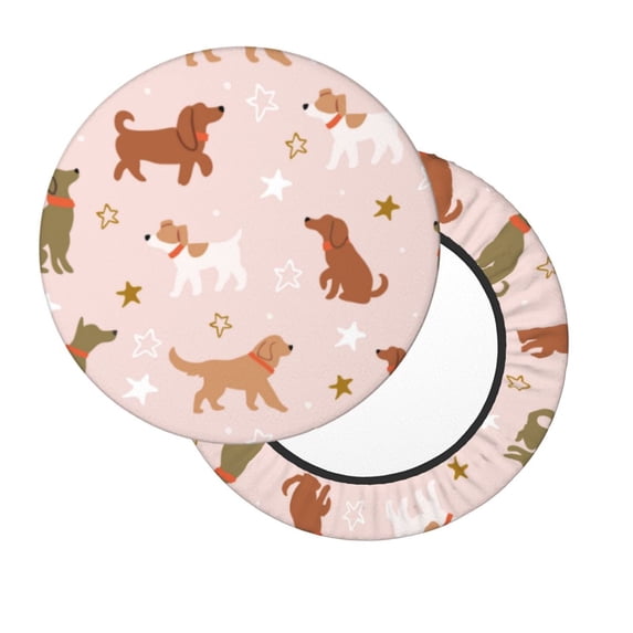 Lsque Star Cute Dog Round Bar chair cushion covers Velvet Fabric Premium Comfort Protects from Scratches and Stains for 14-17 Inch Chair- 14 inch