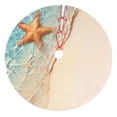 thumbnail image 1 of Lsque Starfish On The Sand Beach Print Christmas Tree Skirt, Tree Skirt with Ties or Velcro, Perfect for Holiday Decorations, Halloween, and New Year-48", 1 of 7