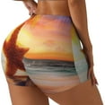 thumbnail image 1 of Lsque Starfish Sunset Sea Beach Pattern High Waisted Biker Shorts for Women-Tummy Control Fitness Athletic Workout Running Yoga Gym Shorts,Moisture-Wicking-, 1 of 9