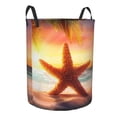 thumbnail image 1 of Lsque Starfish Sunset Sea Beach pattern Laundry Hamper Basket, Tall Woven Rope Hamper Basket for Clothes, Lightweight Storage Basket, Collapsible Waterproof-Small, 1 of 8