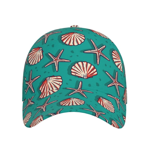 Lsque Starfish and Shell Baseball Cap Trucker Low Profile Hat Golf Dad Hat Adjustable Original Classic Unconstructed Plain Cap Men Women
