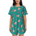 thumbnail image 1 of Lsque Starfish and Shell Women's Short-Sleeved Pajama Set - 2 Piece Soft and Lightweight Sleepwear Set-4X-Large, 1 of 9
