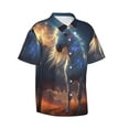 thumbnail image 1 of Lsque Starry Light White Horse pattern Hawaiian Shirt for Men, Unisex Summer Beach Casual Short Sleeve Button Down Shirts-XX-Large, 1 of 1