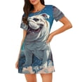 thumbnail image 1 of Lsque Starry Sky Cloud Bulldog Pattern Nightgowns for Women Sleep Shirts Short Sleeve Nightshirt Pullover Nightdress Soft Sleepwear Relaxed Fit Nightdress, 1 of 6