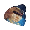 thumbnail image 1 of Lsque Starry Sky Cloud Dog Pattern Knitted Beanie, Unisex Winter Hat, Knit Hat Winter Beanies Thick Fisherman Beanies Cuffed Plain Skull Caps, 1 of 6