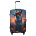 thumbnail image 1 of Lsque Starry Sky Meditating Fox Printed Luggage Cover, Travel Luggage Protector,Scratch and Dirt Resistant, Fits 18-32 Inch Luggage - Small, 1 of 9
