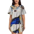 thumbnail image 1 of Lsque Starry White Horse Women's Short-Sleeved Pajama Set - 2 Piece Soft and Lightweight Sleepwear Set-Medium, 1 of 9