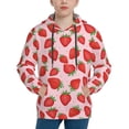thumbnail image 1 of Lsque Strawberries Patten Youth Hoodie Sweatshirt Pullover with Kangaroo Pocket Boys and Girls Hoodie Warm Hoodie for Kids-X-Large, 1 of 6