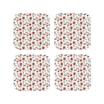 thumbnail image 1 of Lsque Strawberries Pattern 4" Drink Coasters Set of 4, PVC Leather Absorbent Coasters, Table Coaster Set Decorative Coffee Cup Coasters Housewarming Gift -Square, 1 of 6
