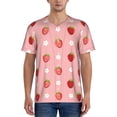 thumbnail image 1 of Lsque Strawberries Pattern Mens Polo Golf Shirts Funny Graphics Shorts Sleeve Button Shirts Baseball T-shirt-3X-Large, 1 of 7