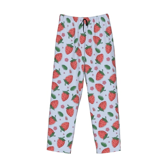 Lsque Strawberries Print Men's Pajama Pants, Lounge Pant - Comfortable Home Wear,Elastic Waistband, Stylish Design-XX-Large