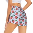 thumbnail image 1 of Lsque Strawberries Printed Women's Running Shorts with Liner Pockets,Elastic Quick Dry Workout Athletic Gym Yoga Shorts,Womens High Waist Shorts-Small, 1 of 9