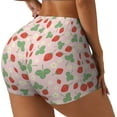 thumbnail image 1 of Lsque Strawberry And Flowers Pattern High Waisted Biker Shorts for Women-Tummy Control Fitness Athletic Workout Running Yoga Gym Shorts,Moisture-Wicking-, 1 of 9