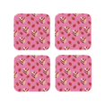 thumbnail image 1 of Lsque Strawberry Cake Pattern 4" Drink Coasters Set of 4, PVC Leather Absorbent Coasters, Table Coaster Set Decorative Coffee Cup Coasters Housewarming Gift -Square, 1 of 6