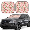 thumbnail image 1 of Lsque Strawberry Floral 2 PCS Windshield Sun Shade | CarFoldable Window Covers | Car Accessories Reflect UV for Universal Cars SUV Truck | Large, 1 of 7