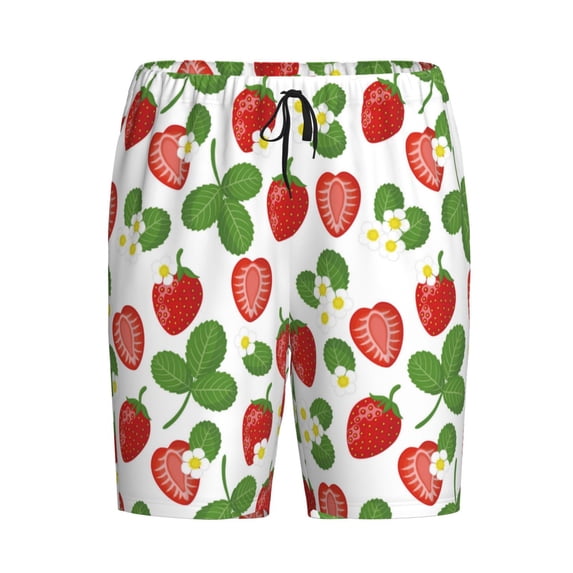Lsque Strawberry Mens Sleep Pajama Shorts,Short Pajama Pants, Cotton Ultra-Soft Knit-4X-Large