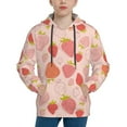thumbnail image 1 of Lsque Strawberry Patten Youth Hoodie Sweatshirt Pullover with Kangaroo Pocket Boys and Girls Hoodie Warm Hoodie for Kids-Large, 1 of 6