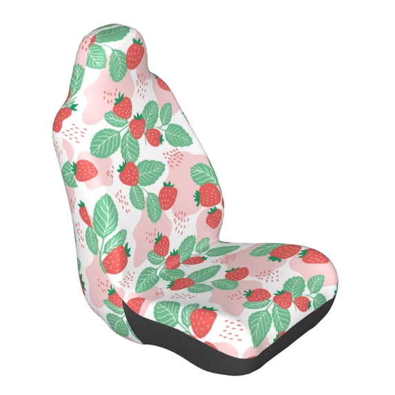 Lsque Strawberry Pattern Car Seat Covers for Front Seats , Waterproof Seat Covers for Cars, Sporty Front Seat Covers,Car Seat Cover Protector Front Seats