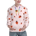 thumbnail image 1 of Lsque Strawberry Pattern Casual Women's Hoodie,Hooded Sweatshirt with Kangaroo Pocket,Pullover Hoodie with Eye-catching Drawstrings-Medium, 1 of 7
