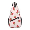 thumbnail image 1 of Lsque Strawberry Pattern Cross Chest Bag Diagonally – Premium Durable Front Chest Sling with Adjustable Padded Strap, High-Capacity Storage, 1 of 8