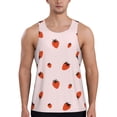 thumbnail image 1 of Lsque Strawberry Pattern Mens Tank Tops Muscle Athletic Quick Dry Sleeveless Workout Fitness T Shirts Beach Tank Top, Loose-fit Sleeveless Shirt for Men-XX-Large, 1 of 7