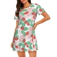 thumbnail image 1 of Lsque Strawberry Pattern Nightgowns for Women Sleep Shirts Short Sleeve Nightshirt Pullover Nightdress Soft Sleepwear Relaxed Fit Nightdress, 1 of 6