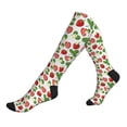 thumbnail image 1 of Lsque Strawberry Pattern Sport Compression Socks for Men & Women 15-20 mmHg Knee High Nurse Pregnant Running Medical and Travel Athletic, 1 of 6