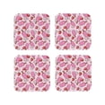 thumbnail image 1 of Lsque Strawberry Popsicle Pattern 4" Drink Coasters Set of 4, PVC Leather Absorbent Coasters, Table Coaster Set Decorative Coffee Cup Coasters Housewarming Gift -Square, 1 of 6