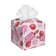thumbnail image 1 of Lsque Strawberry Popsicle Printed Tissue Box Cover Holder, Facial Paper Organizer Dispenser,Square with Bottom Belt, PVC Leather Decorative Organizer, 1 of 8