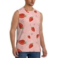 thumbnail image 1 of Lsque Strawberry Print Men's Cotton Blend Sleeveless Muscle Shirts (S-3XL)- Moisture Wicking, Odor Protection, UPF 30+,XX-Large, 1 of 8