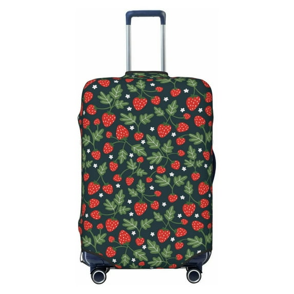 Lsque Strawberry Printed Luggage Cover, Travel Luggage Protector,Scratch and Dirt Resistant, Fits 18-32 Inch Luggage - Medium