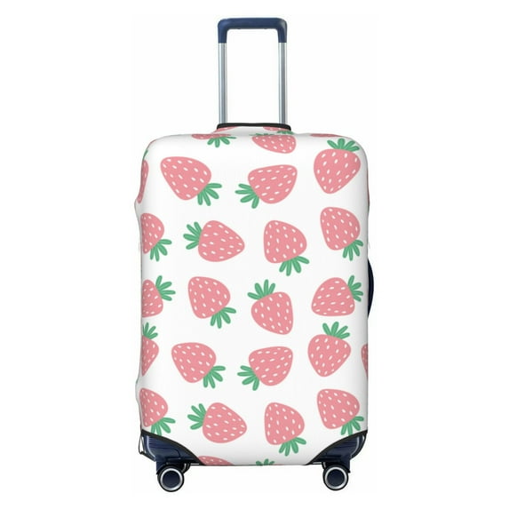 Lsque Strawberry Printed Luggage Cover, Travel Luggage Protector,Scratch and Dirt Resistant, Fits 18-32 Inch Luggage - Medium