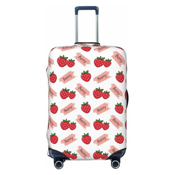 Lsque Strawberry Printed Luggage Cover, Travel Luggage Protector,Scratch and Dirt Resistant, Fits 18-32 Inch Luggage - X-Large