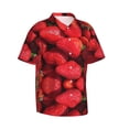 thumbnail image 1 of Lsque Strawberry Red pattern Hawaiian Shirt for Men, Unisex Summer Beach Casual Short Sleeve Button Down Shirts-Small, 1 of 9