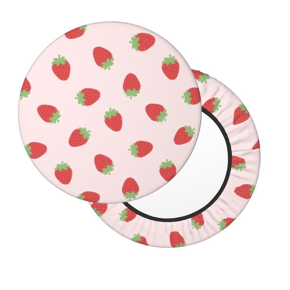 Lsque Strawberry Round Bar chair cushion covers Velvet Fabric Premium Comfort Protects from Scratches and Stains for 14-17 Inch Chair- 12 inch