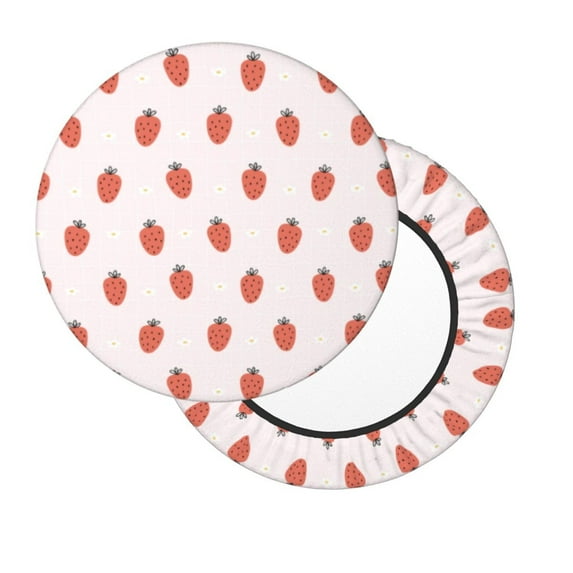 Lsque Strawberry Round Bar chair cushion covers Velvet Fabric Premium Comfort Protects from Scratches and Stains for 14-17 Inch Chair- 14 inch