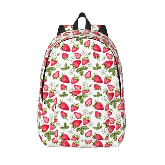 Lsque Strawberry1 Pattern Canvas Daypack, Durable Backpack, High-quality Versatile Backpack,Vintage Compact Backpack-Medium