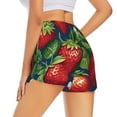 thumbnail image 1 of Lsque Strawberry2 Printed Women's Running Shorts with Liner Pockets,Elastic Quick Dry Workout Athletic Gym Yoga Shorts,Womens High Waist Shorts-Small, 1 of 9