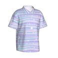 thumbnail image 1 of Lsque Striped Gradient pattern Hawaiian Shirt for Men, Unisex Summer Beach Casual Short Sleeve Button Down Shirts-X-Large, 1 of 9