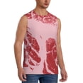 thumbnail image 1 of Lsque Striped Meat Print Men's Cotton Blend Sleeveless Muscle Shirts (S-3XL)- Moisture Wicking, Odor Protection, UPF 30+,3X-Large, 1 of 8