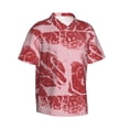 thumbnail image 1 of Lsque Striped Meat pattern Hawaiian Shirt for Men, Unisex Summer Beach Casual Short Sleeve Button Down Shirts-Small, 1 of 9