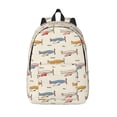 thumbnail image 1 of Lsque Striped Vintage Planes Pattern Canvas Daypack, Durable Backpack, High-quality Versatile Backpack,Vintage Compact Backpack-Medium, 1 of 6