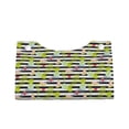 thumbnail image 1 of Lsque Striped With Palm Tree Branches Printed Long Tissue Box Cover Holder, Facial Paper Organizer Dispenser,Triangle with Bottom Belt, PVC Leather Decorative Organizer, 1 of 9