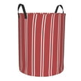 thumbnail image 1 of Lsque Stripes Red White pattern Laundry Hamper Basket, Tall Woven Rope Hamper Basket for Clothes, Lightweight Storage Basket, Collapsible Waterproof-Small, 1 of 8